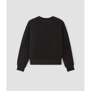 NWT Everlane Womens‎ Oversized Crew Sweatshirt Small ReNew Teddy Soft Black